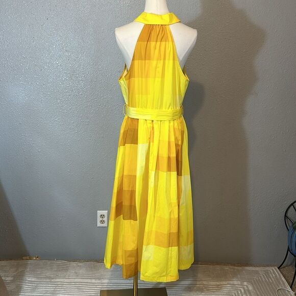 NWT Anthropologie Plenty by Tracy Reese halter gold/ yellow  dress size L - Picture 5 of 14